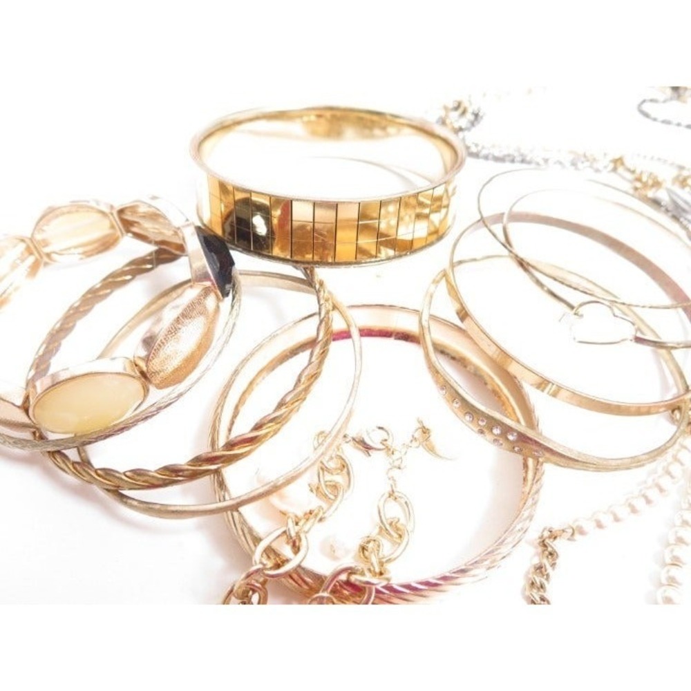 Gold Plated Bangle Bracelet Jewelry Lot - Picture 6 of 8